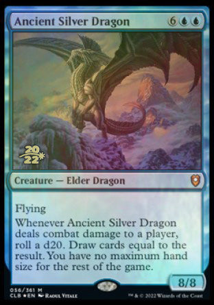 Ancient Silver Dragon [Commander Legends: Battle for Baldur's Gate Prerelease Promos] | Rook's Games and More