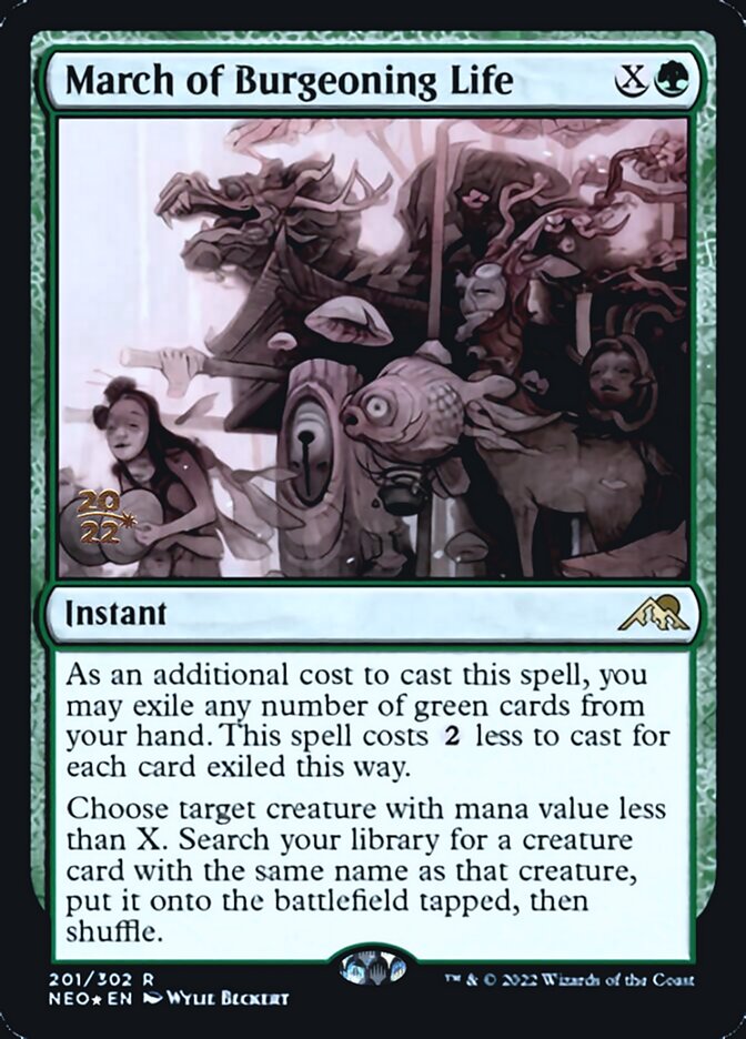 March of Burgeoning Life [Kamigawa: Neon Dynasty Prerelease Promos] | Rook's Games and More