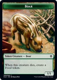 Boar // Food (15) Double-sided Token [Throne of Eldraine Tokens] | Rook's Games and More