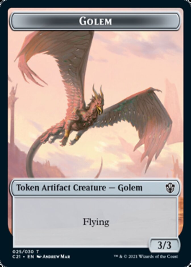 Golem (025) // Thopter Token [Commander 2021 Tokens] | Rook's Games and More