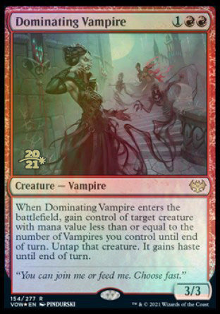 Dominating Vampire [Innistrad: Crimson Vow Prerelease Promos] | Rook's Games and More