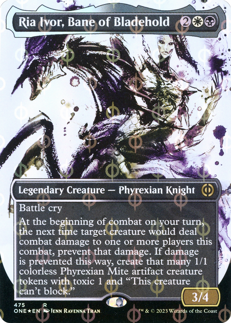 Ria Ivor, Bane of Bladehold (Borderless Ichor Step-and-Compleat Foil) [Phyrexia: All Will Be One] | Rook's Games and More