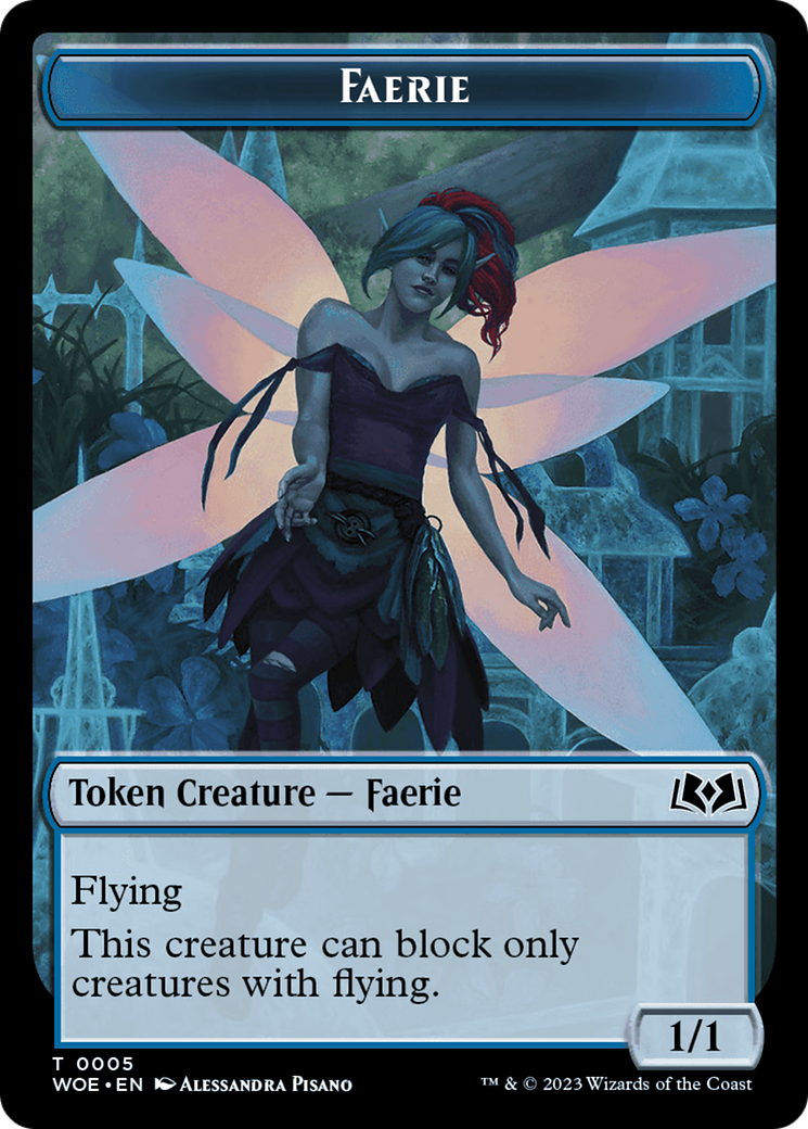 Faerie // Food (0013) Double-Sided Token [Wilds of Eldraine Tokens] | Rook's Games and More