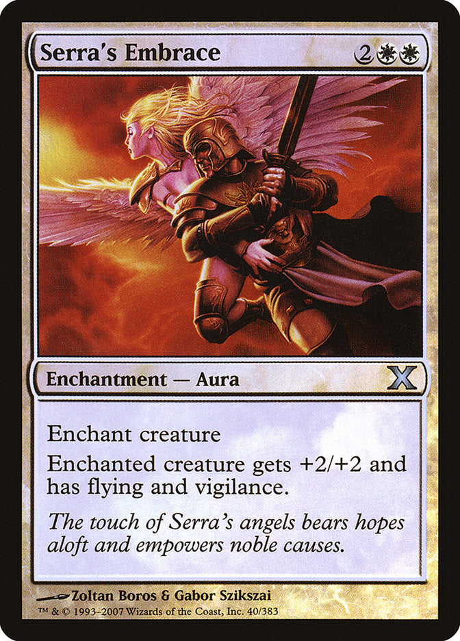 Serra's Embrace (Premium Foil) [Tenth Edition] | Rook's Games and More