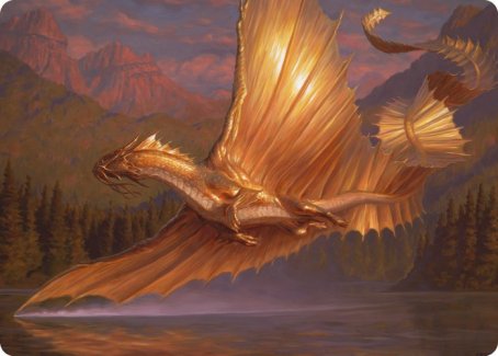 Adult Gold Dragon Art Card [Dungeons & Dragons: Adventures in the Forgotten Realms Art Series] | Rook's Games and More