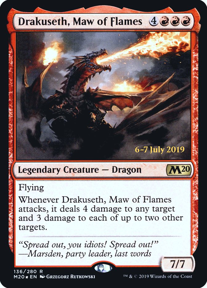 Drakuseth, Maw of Flames  [Core Set 2020 Prerelease Promos] | Rook's Games and More