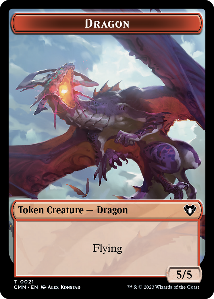 Eldrazi Spawn // Dragon (0021) Double-Sided Token [Commander Masters Tokens] | Rook's Games and More