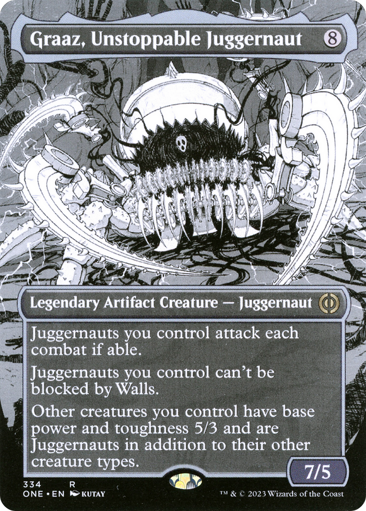 Graaz, Unstoppable Juggernaut (Borderless Manga) [Phyrexia: All Will Be One] | Rook's Games and More