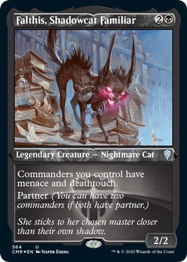 Falthis, Shadowcat Familiar (Foil Etched) [Commander Legends] | Rook's Games and More
