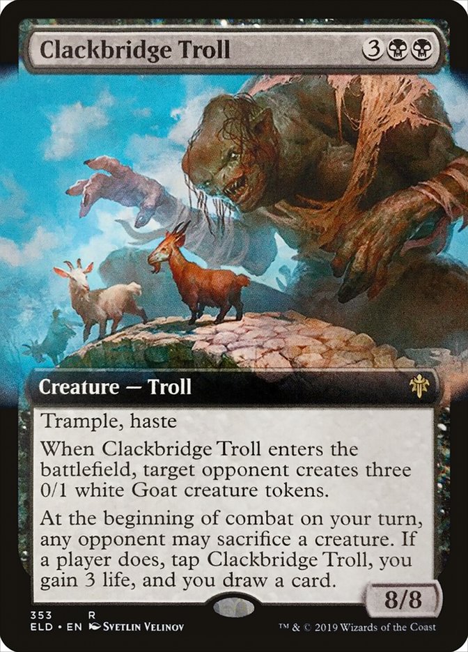 Clackbridge Troll (Extended Art) [Throne of Eldraine] | Rook's Games and More