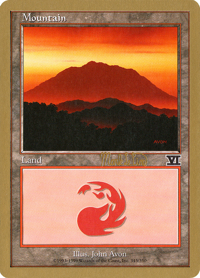 Mountain (mlp346a) (Mark Le Pine) [World Championship Decks 1999] | Rook's Games and More