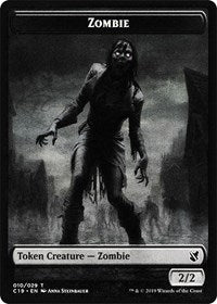 Zombie (010) // Zombie (011) Double-sided Token [Commander 2019 Tokens] | Rook's Games and More