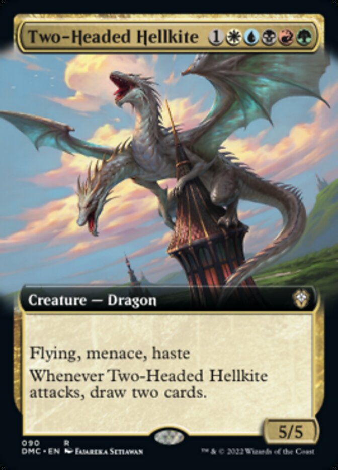 Two-Headed Hellkite (Extended Art) [Dominaria United Commander] | Rook's Games and More