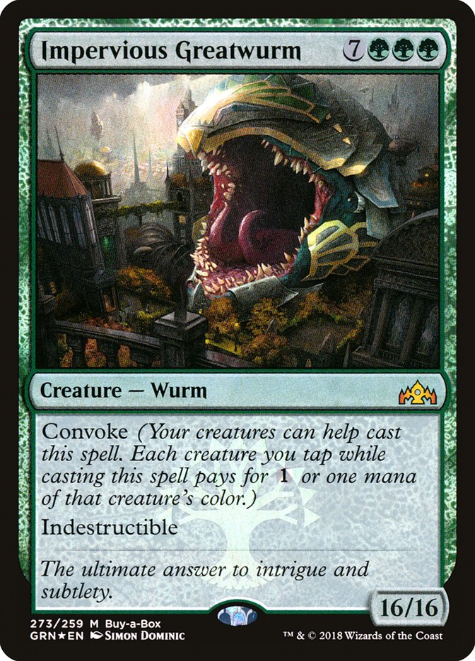 Impervious Greatwurm (Buy-A-Box) [Guilds of Ravnica] | Rook's Games and More