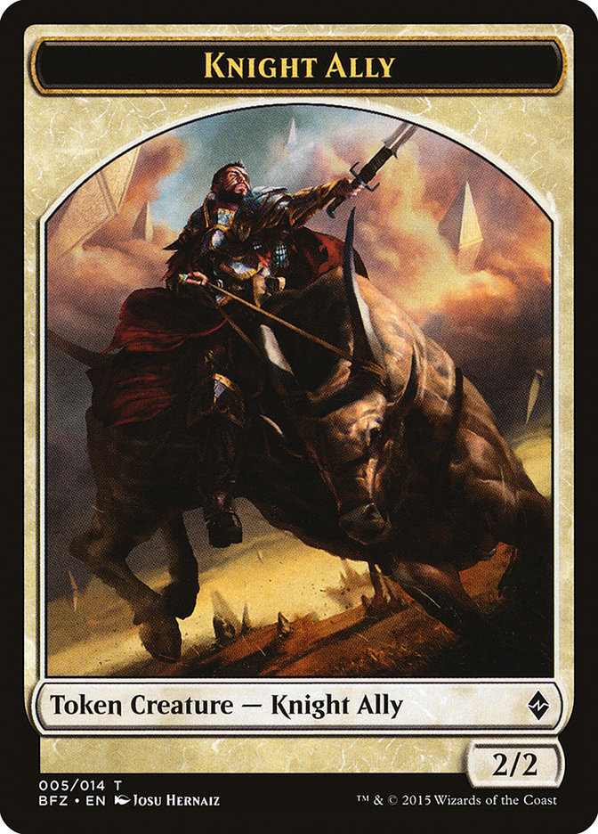 Knight Ally [Battle for Zendikar Tokens] | Rook's Games and More