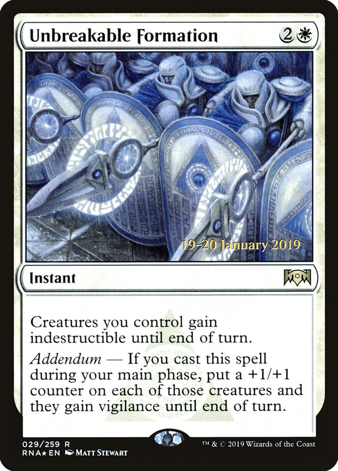 Unbreakable Formation [Ravnica Allegiance Prerelease Promos] | Rook's Games and More