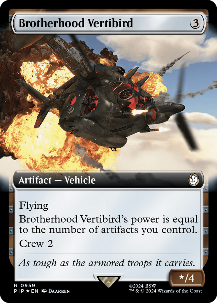Brotherhood Vertibird (Extended Art) (Surge Foil) [Fallout] | Rook's Games and More