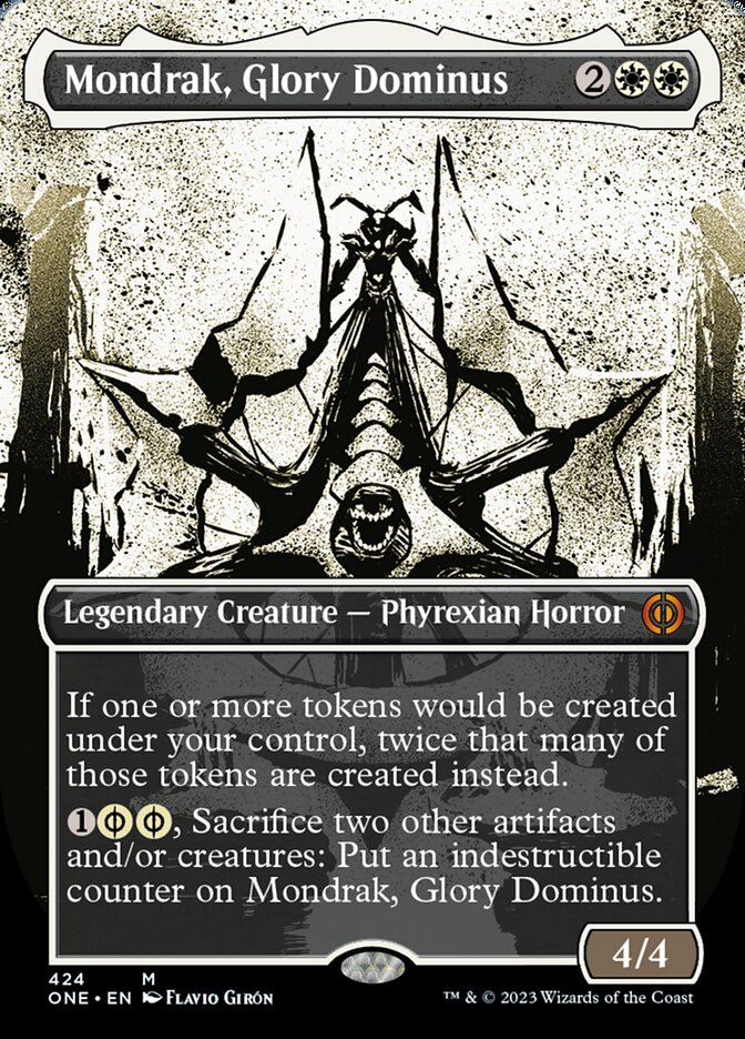 Mondrak, Glory Dominus (Borderless Ichor Step-and-Compleat Foil) [Phyrexia: All Will Be One] | Rook's Games and More