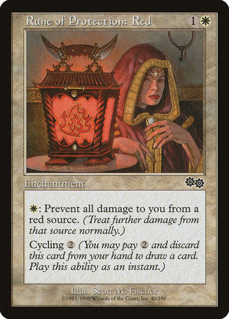 Rune of Protection: Red [Urza's Saga] | Rook's Games and More