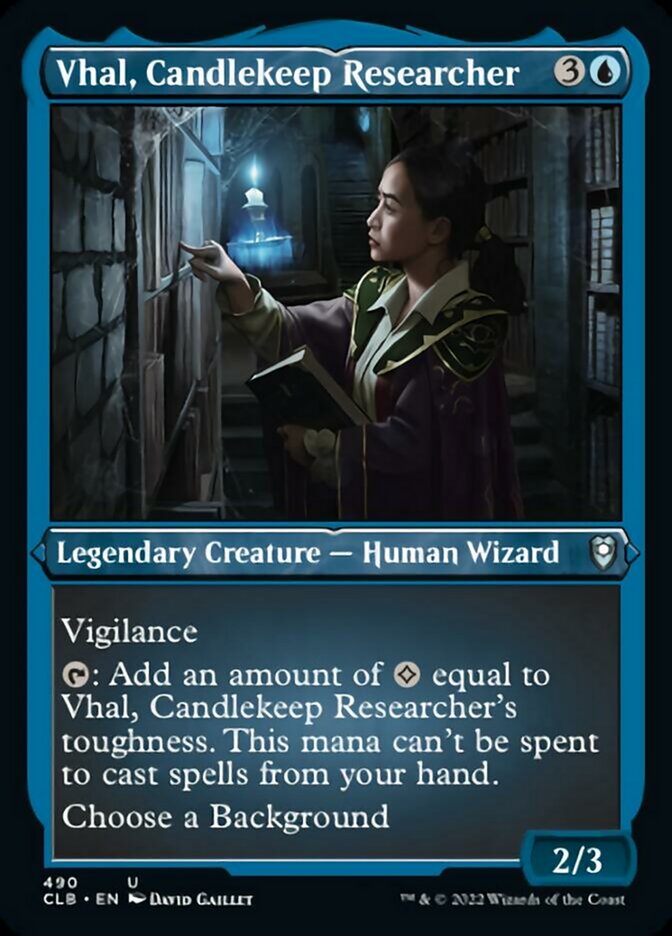 Vhal, Candlekeep Researcher (Foil Etched) [Commander Legends: Battle for Baldur's Gate] | Rook's Games and More