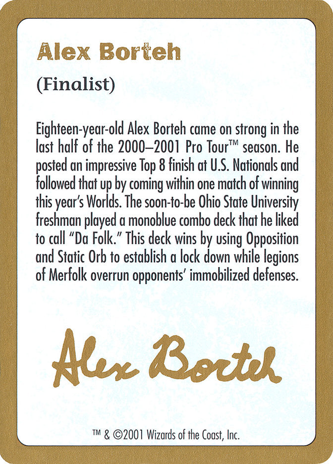 Alex Borteh Bio [World Championship Decks 2001] | Rook's Games and More