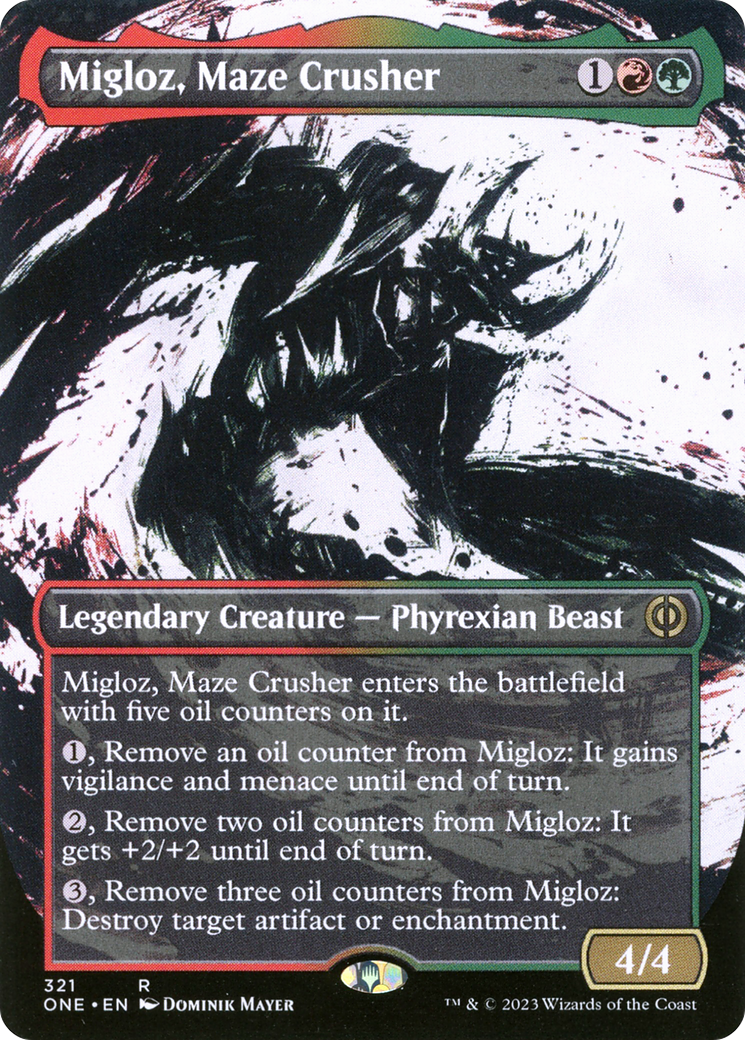 Migloz, Maze Crusher (Borderless Ichor) [Phyrexia: All Will Be One] | Rook's Games and More