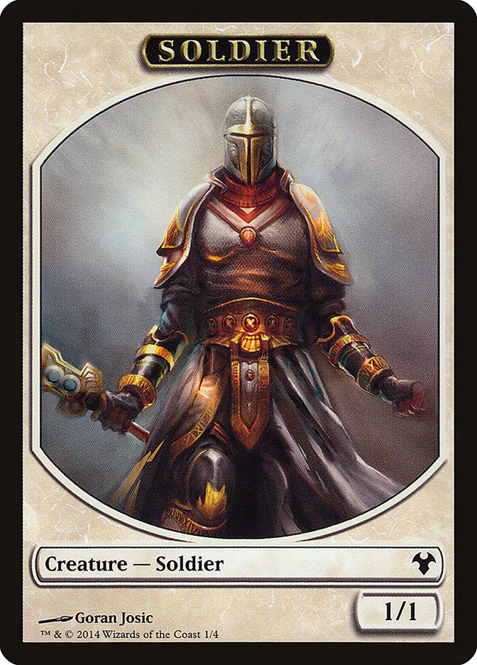 Soldier // Spirit Double-Sided Token [Modern Event Deck 2014 Tokens] | Rook's Games and More