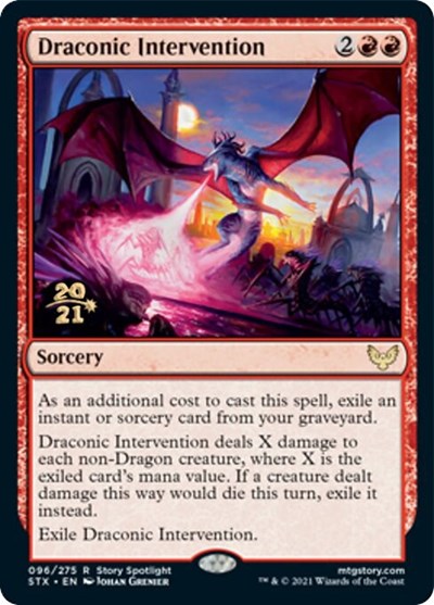 Draconic Intervention [Strixhaven: School of Mages Prerelease Promos] | Rook's Games and More