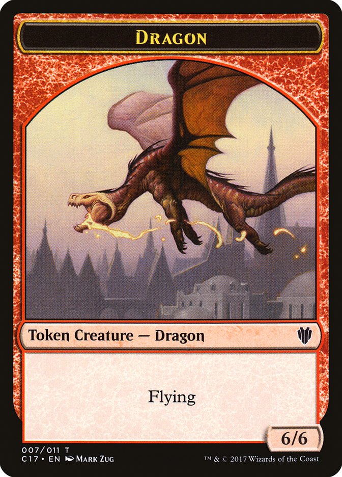 Cat Dragon // Dragon (007) Double-sided Token [Commander 2017 Tokens] | Rook's Games and More