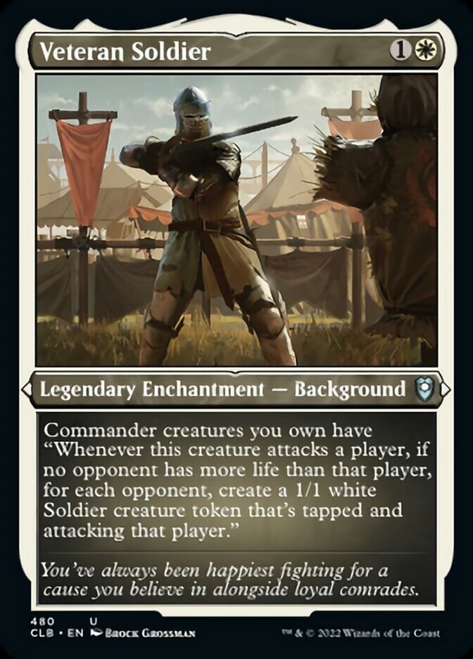 Veteran Soldier (Foil Etched) [Commander Legends: Battle for Baldur's Gate] | Rook's Games and More