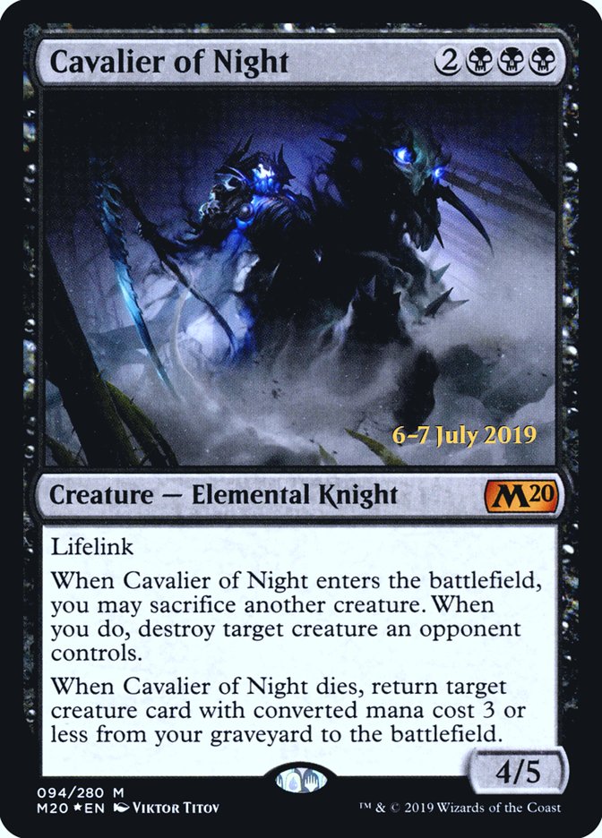 Cavalier of Night  [Core Set 2020 Prerelease Promos] | Rook's Games and More