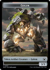 Golem // Blood Double-Sided Token [March of the Machine Commander Tokens] | Rook's Games and More