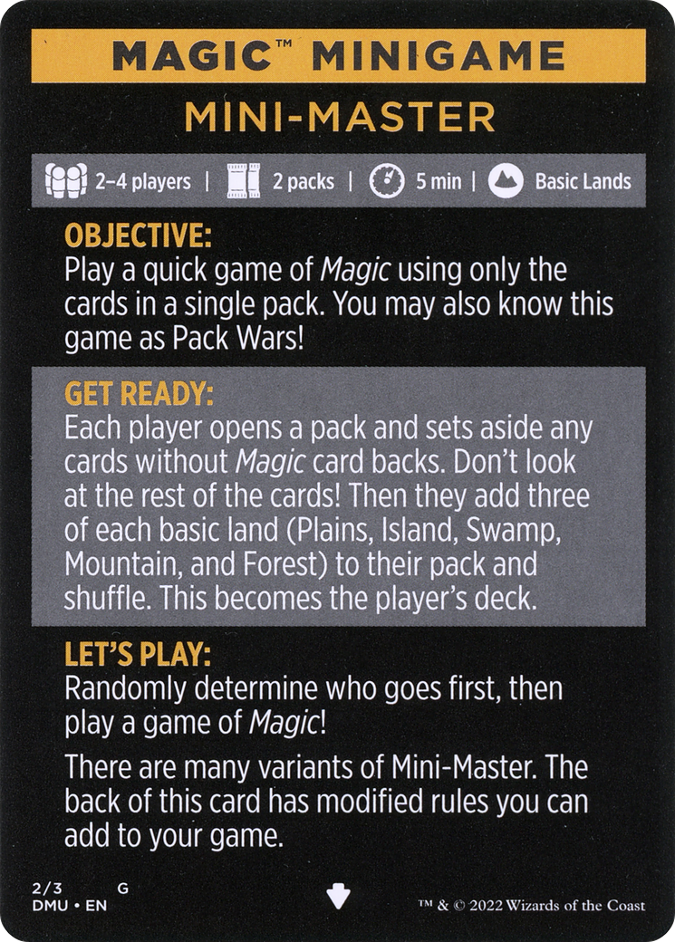 Mini-Master (Magic Minigame) [Commander Legends: Battle for Baldur's Gate Minigame] | Rook's Games and More