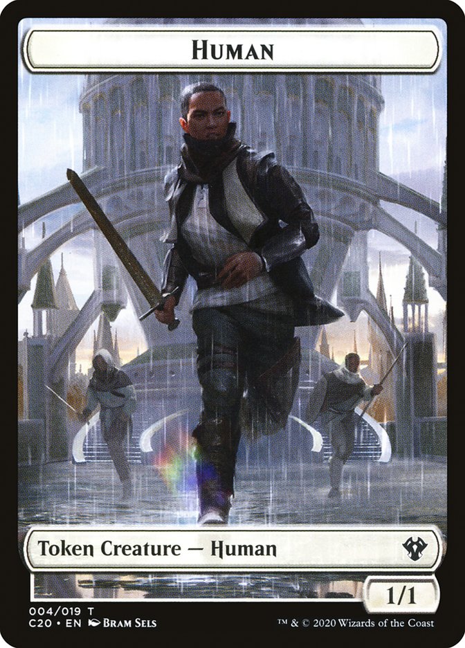 Human // Treasure Double-sided Token [Commander 2020 Tokens] | Rook's Games and More