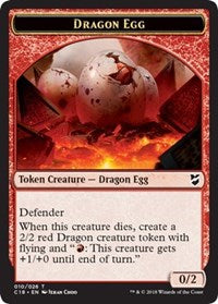 Dragon Egg // Dragon Double-sided Token [Commander 2018 Tokens] | Rook's Games and More