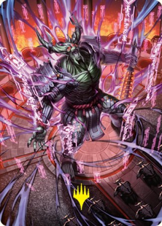 Hidetsugu, Devouring Chaos Art Card (Gold-Stamped Signature) [Kamigawa: Neon Dynasty Art Series] | Rook's Games and More