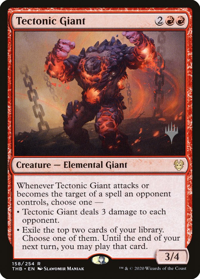 Tectonic Giant (Promo Pack) [Theros Beyond Death Promos] | Rook's Games and More