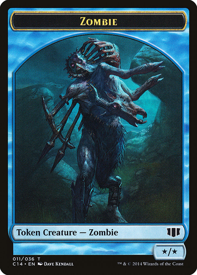 Whale // Zombie (011/036) Double-sided Token [Commander 2014 Tokens] | Rook's Games and More