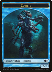 Teferi, Temporal Archmage Emblem // Zombie (011/036) Double-sided Token [Commander 2014 Tokens] | Rook's Games and More