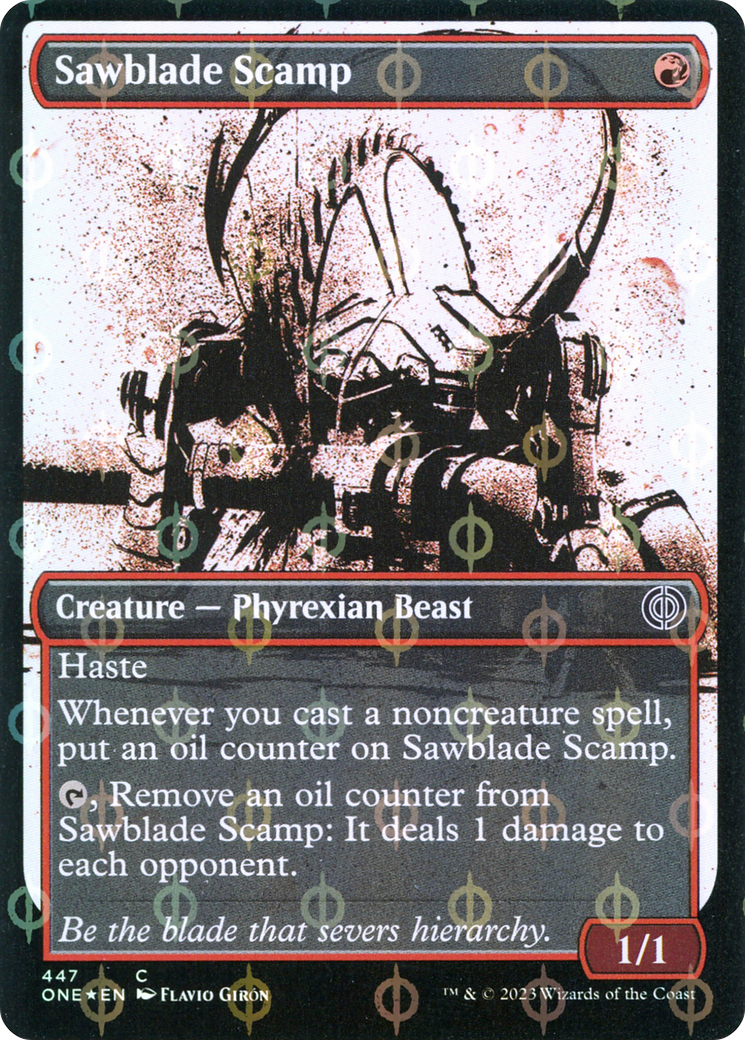 Sawblade Scamp (Showcase Ichor Step-and-Compleat Foil) [Phyrexia: All Will Be One] | Rook's Games and More