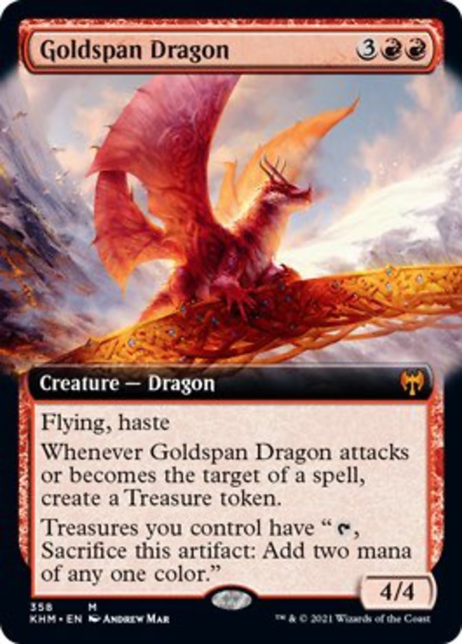 Goldspan Dragon (Extended Art) [Kaldheim] | Rook's Games and More