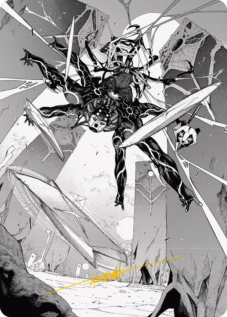 Kaito, Dancing Shadow 2 Art Card (Gold-Stamped Signature) [Phyrexia: All Will Be One Art Series] | Rook's Games and More