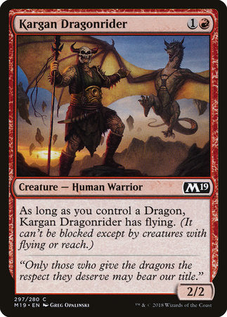 Kargan Dragonrider [Core Set 2019] | Rook's Games and More