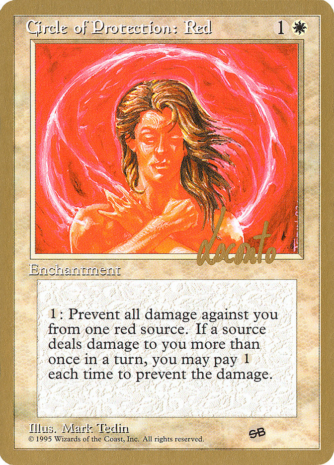 Circle of Protection: Red (Michael Loconto) (SB) (4ED) [Pro Tour Collector Set] | Rook's Games and More