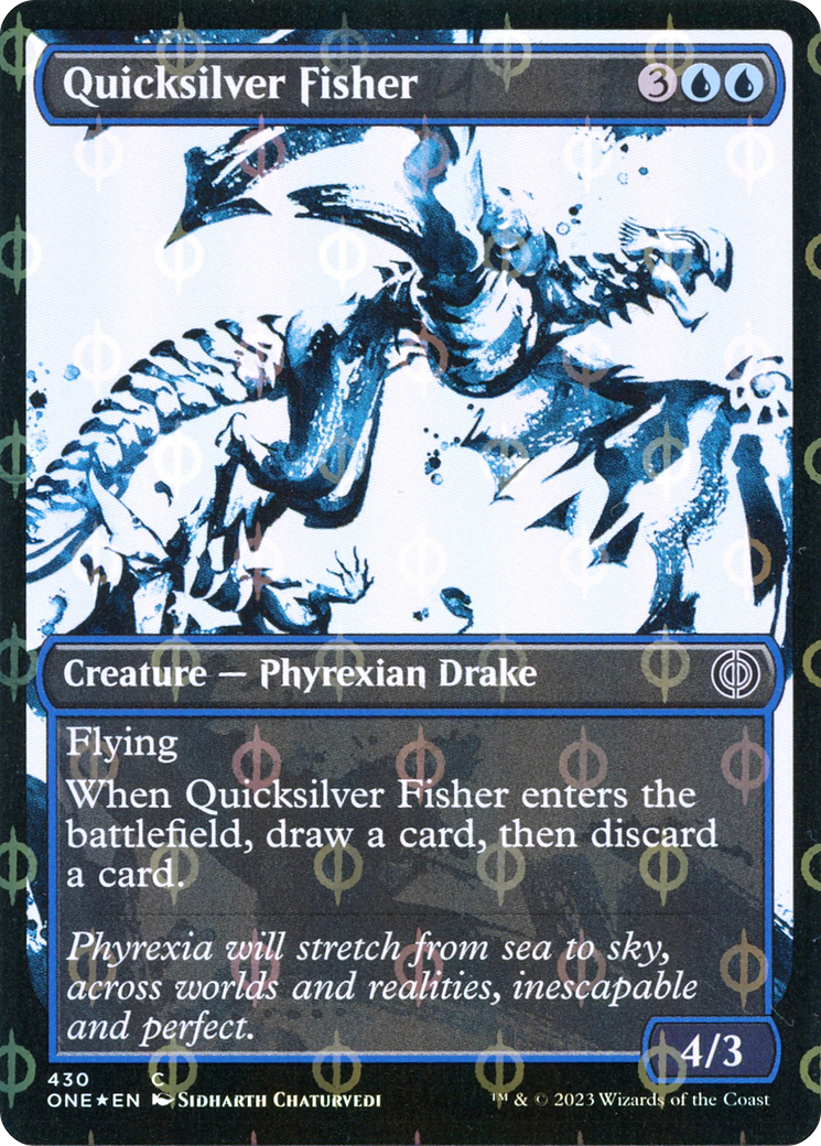 Quicksilver Fisher (Showcase Ichor Step-and-Compleat Foil) [Phyrexia: All Will Be One] | Rook's Games and More