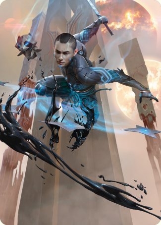 Kaito, Dancing Shadow Art Card [Phyrexia: All Will Be One Art Series] | Rook's Games and More
