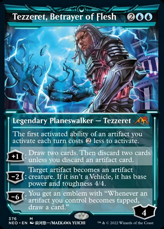 Tezzeret, Betrayer of Flesh (Showcase Soft Glow) [Kamigawa: Neon Dynasty] | Rook's Games and More