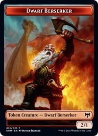 Dwarf Berserker // Cat Double-sided Token [Kaldheim Tokens] | Rook's Games and More