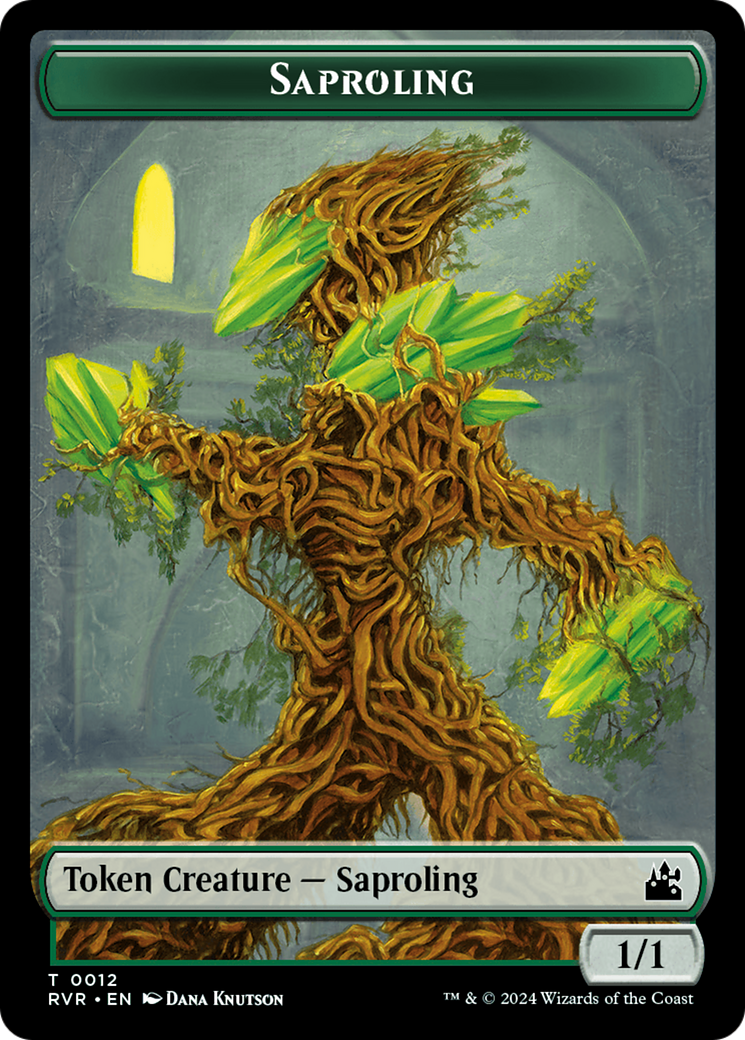 Saproling // Angel (0003) Double-Sided Token [Ravnica Remastered Tokens] | Rook's Games and More