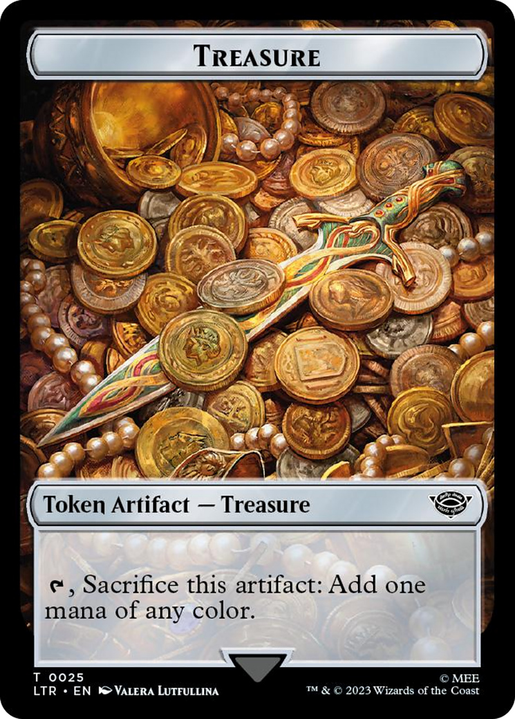 Treasure // Food (0022) Double-Sided Token (Surge Foil) [The Lord of the Rings: Tales of Middle-Earth Tokens] | Rook's Games and More